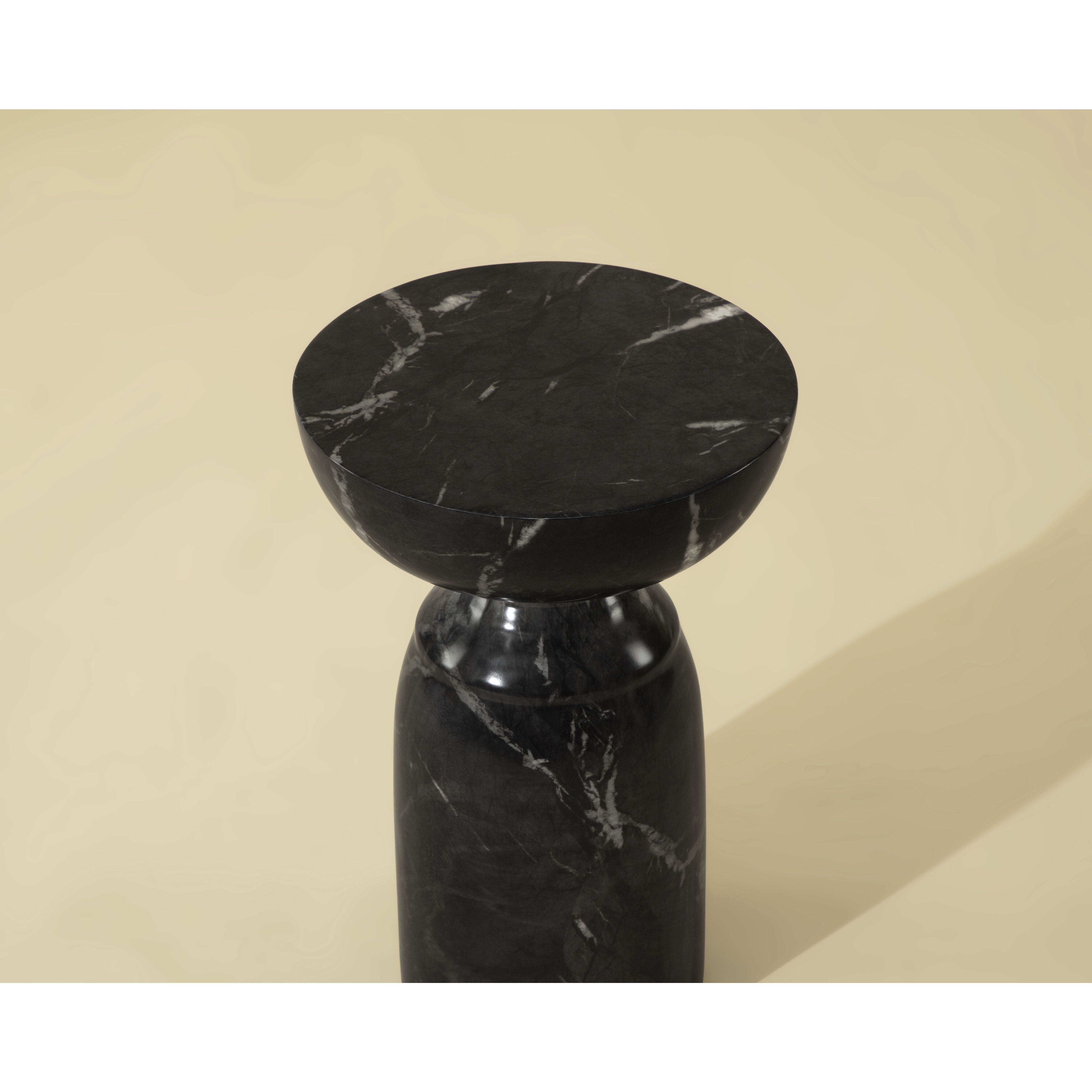 Goya 20 X 13.5 inch Marble Look / Black Outdoor End Table